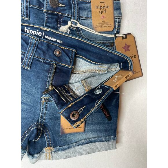 Lot of 3 Hippie Girl Denim Midi Regular Shorts Button Pockets Size 4 Blue NWT - Picture 7 of 8